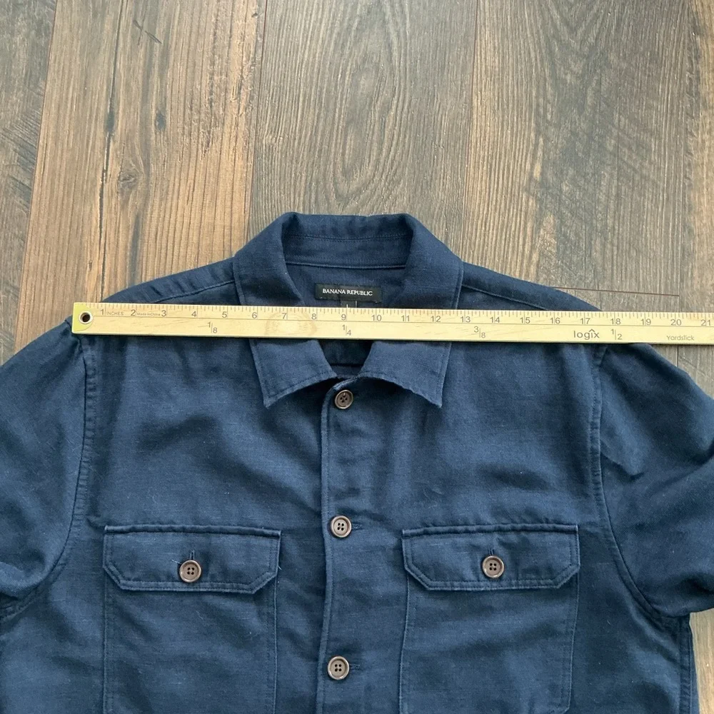 Banana Republic Men’s Linen-Cotton Coach’s Jacket Navy Blue (Size L)